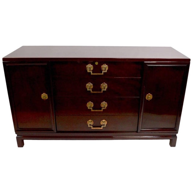 Chinese Style Mahogany Credenza by Landstrom For Sale