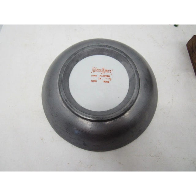 1960s 1960s Neiman Marcus Geometric / Floral Porcelain Pewter Dish / Bowl For Sale - Image 5 of 5
