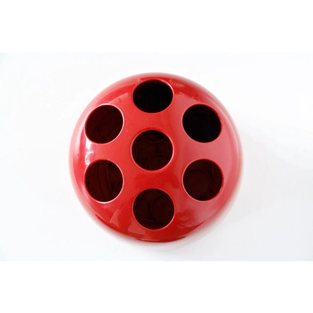 Iconic red "Dedalo" umbrella stand by Emma Gismondi Schweinberger for Artemide, Italy, 1970s This piece has an attribution...