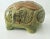 Green Vintage Round Elephant Ceramic Figurine With Square Stand Crackle Painted For Sale - Image 8 of 10