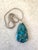 American Vintage Sterling Silver Necklace With Turquoise Pendant For Sale - Image 3 of 4
