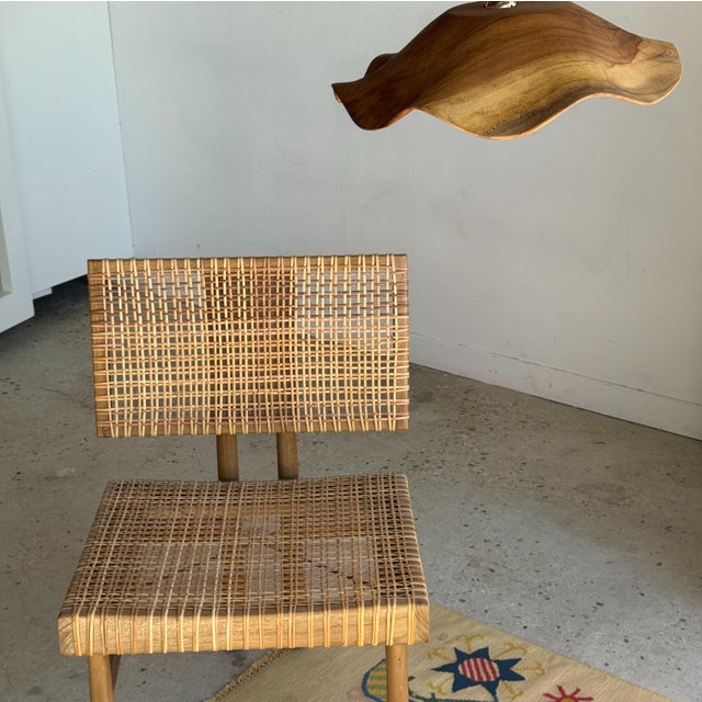 Contemporary Flat Corrugated Leaf Pendant Light in Teak For Sale - Image 3 of 18