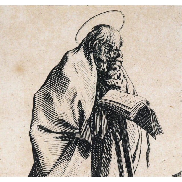 St. Simon From Les Grands Apôtres Debout Original 17th Century Etching by Jacques Callot For Sale - Image 4 of 8