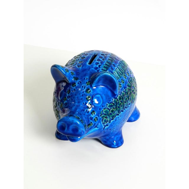 Large Rimini Blu Ceramic Pig Money Box by Aldo Londi for Bitossi Italy, 1960s For Sale - Image 13 of 18