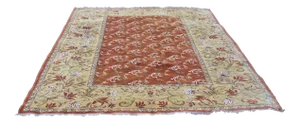 1970s Turkish Handmade Oriental Design Vintage Oushak Wool Area Rug 6.7x9.5 Ft
