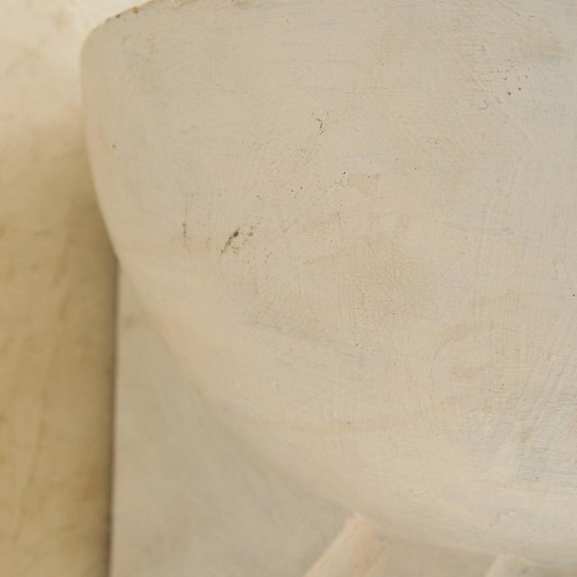 Pair of French Art Deco Plaster + Amber Glass Sconces, 1930s For Sale - Image 9 of 11