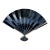 Japanese Black Porcelain Fan-Shaped Decorative Tray With Metallic Trim For Sale