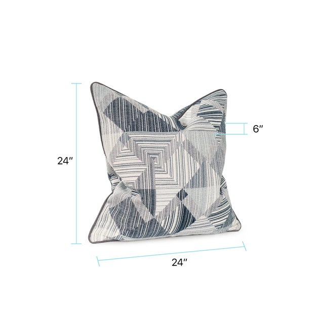 Prisma Navy 24x24 Poly Filled Pillow For Sale - Image 10 of 11