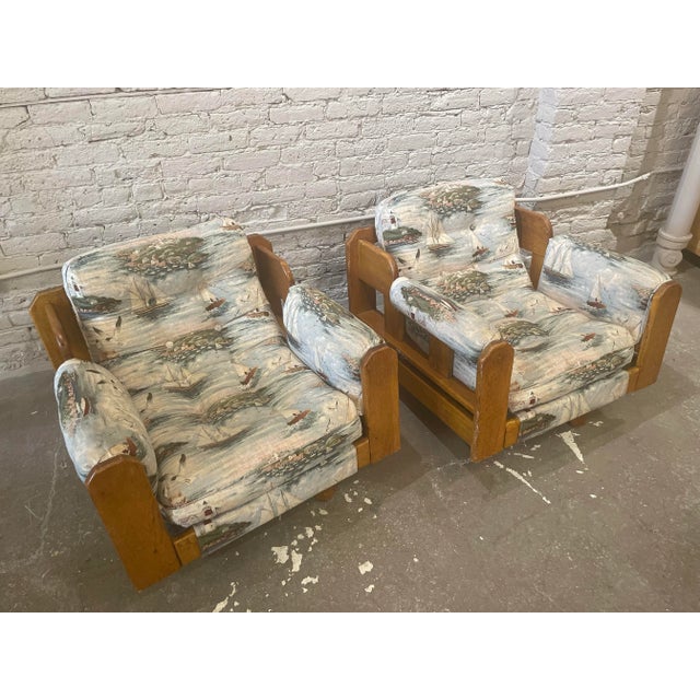 Wood 1980s Vintage Wood Rustic Swivel Chairs - a Pair For Sale - Image 7 of 12