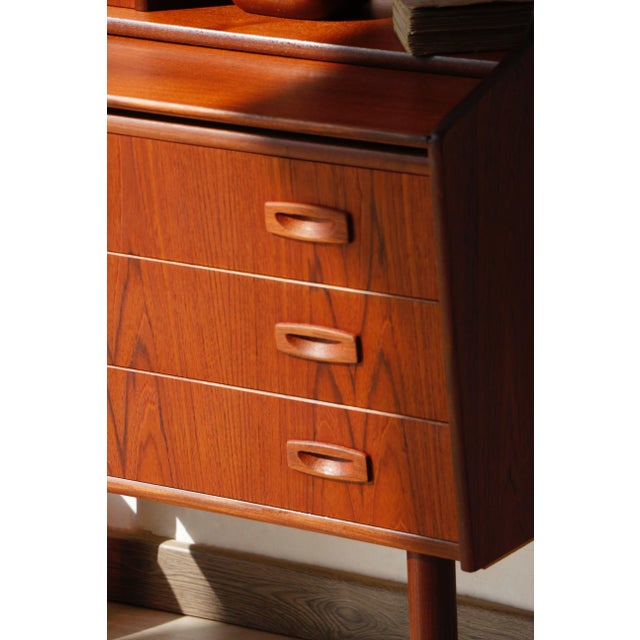 Mid-Century Modern Vintage Danish Teak Secretary, 1960s For Sale - Image 3 of 18