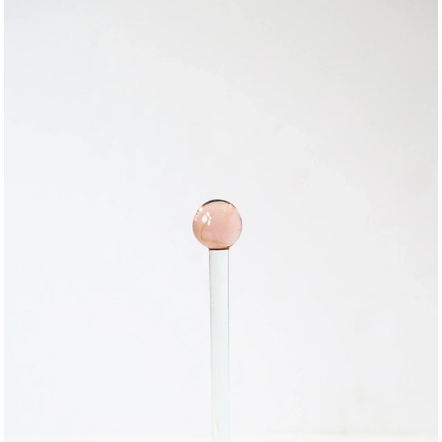 Art Deco Art Deco Period Pink Art Glass Cocktail Stirrers - Set of 3 For Sale - Image 3 of 8