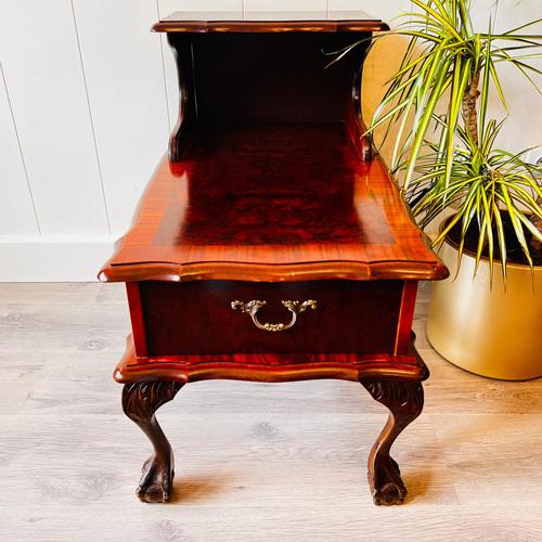 Vintage Louis XV Wood Night Bedside Cabinet with One Drawer and Lion Legs For Sale - Image 5 of 10