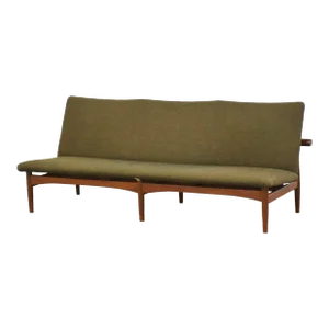 1960s Finn Juhl Green Japan 3 Seater Teak Sofa