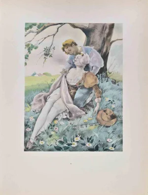 Umberto Brunelleschi, The Lovers in the Countryside, Lithograph, 1930s