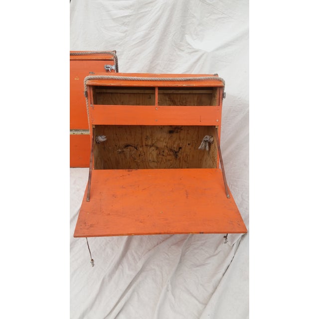 Vintage Western Orange Wood Horse Panniers From a Colorado Ranch a