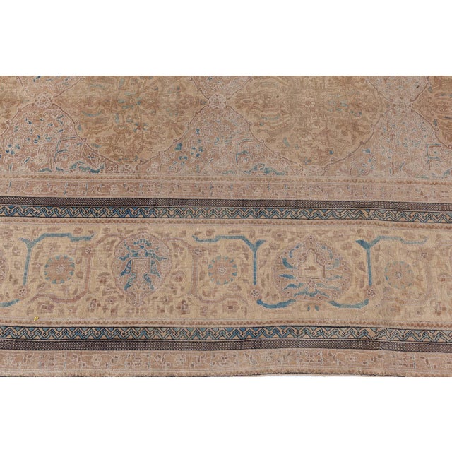 Textile Mid-20th century Indian Botanic Handmade Wool Carpet For Sale - Image 7 of 11