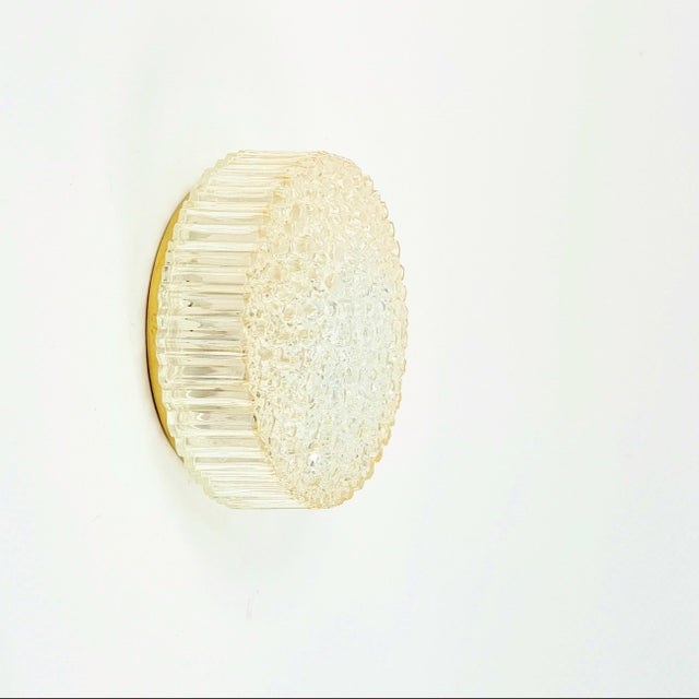 Mid-Century Modern 1970s Mid-Century Modern Amber Bubble Glass Wall Lights by Helena Tynell for Limburg - a Pair For Sale - Image 3 of 11