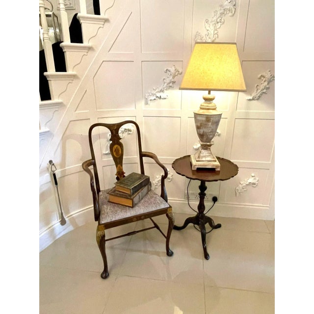 Edwardian Mahogany Decorated Desk Chair For Sale - Image 5 of 18