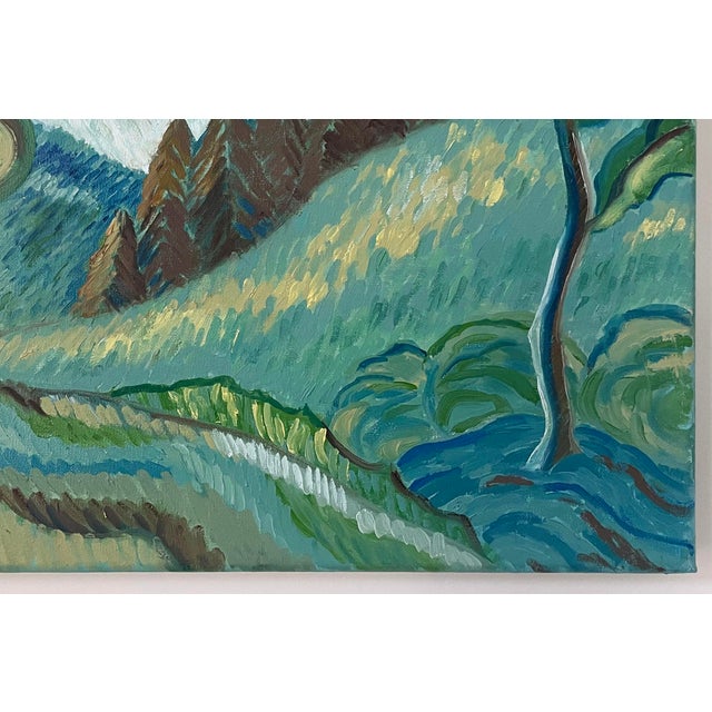 “Green Wood” Original Oil Landscape on Linen by Nancy Vignola - For Sale - Image 4 of 7