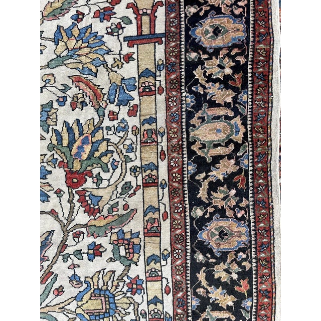 Name: COLLECTOR'S Antique Persian Ferahan Sarouk | Blooming Tree of Life Masterpiece for Floor Art or Hanging Piece Size:...