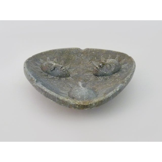 Vintage Decorative Sun Three-Face Soapstone, 1970s For Sale - Image 10 of 10