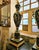 French French Style Bottle Green Decorative Vase Set With Gold Leaf & Bronze Accents For Sale - Image 3 of 5