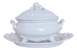 French Vintage Lallier à Moustiers Faïence Tureen & Underplate