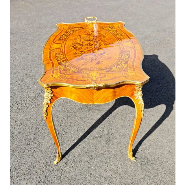 New Marquetry French Style Tea, Coffe Table . Coffee and Tea Party Table For Sale - Image 4 of 8