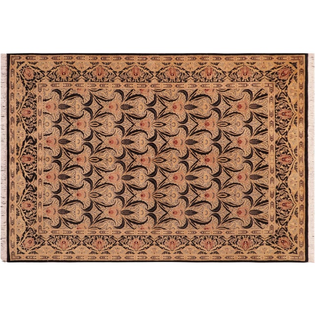 1980s William Morris Tulip Black/Beige Wool Rug For Sale - Image 9 of 10