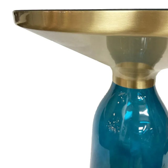 Modern Bellini Modern Ritz Glass Side Table in Blue For Sale - Image 3 of 5