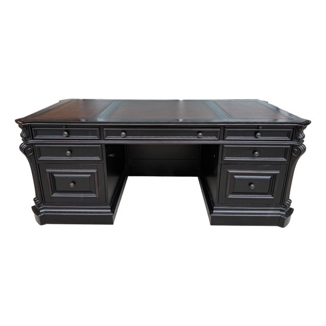 Hooker Furniture Telluride 76” Executive Desk With Wood Panels For Sale
