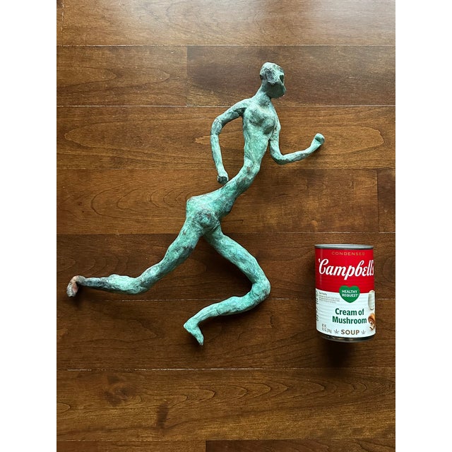 Abstract Vintage Bronze 14.5” Brutalist Running Figure For Sale - Image 3 of 16