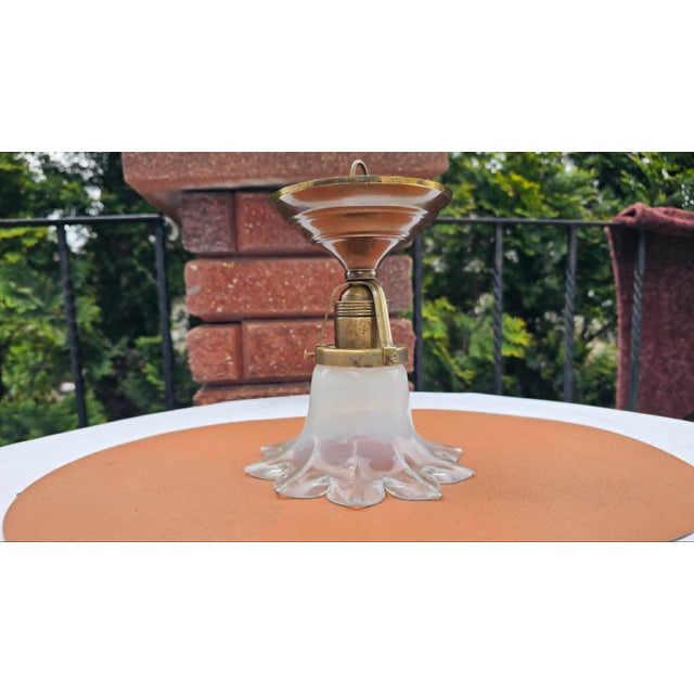 Brass Ceiling Lamp, 1890s For Sale - Image 3 of 10