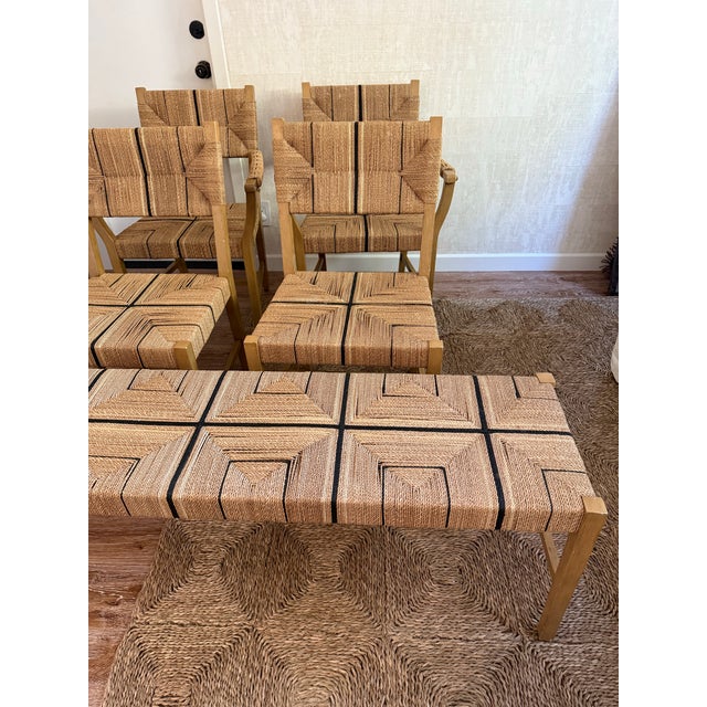 Wood Serena and Lily Carson Dining Chairs and Bench Set For Sale - Image 7 of 9