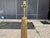 French Modern Brass Floor Lamp. Offered is a stunning heavy weight French mid-century geometric brass floor lamp. Our lamp...