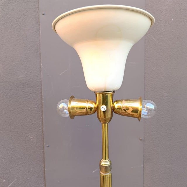 Mid-Century Modern Brass Floor Lamp, 1940s For Sale - Image 3 of 5