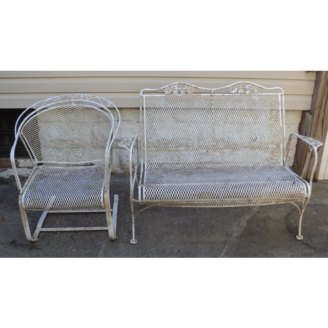 Early 20th Century Wrought Iron Metal Rocking Swing Bench Rocker ...