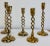 Vintage Brass Barley Twist Candlesticks, Set of 6 For Sale - Image 4 of 6