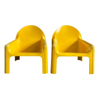 Yelllow Model 4794 Lounge Chairs by Gae Aulenti for Kartell, 1974, Set of 2 For Sale