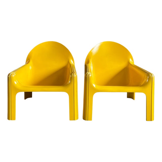 Yelllow Model 4794 Lounge Chairs by Gae Aulenti for Kartell, 1974, Set of 2 For Sale
