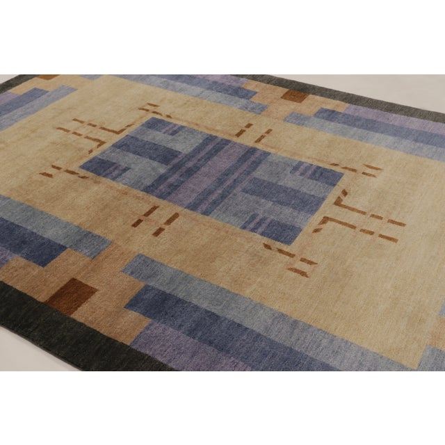 Art Deco Contemporary Art Deco Geometric Wool Rug by Rug & Kilim, India For Sale - Image 3 of 11