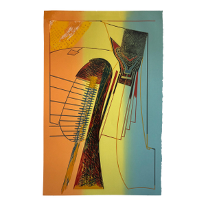 William SchwedlerSurrealist Architectural Landscape "Fall for it" 1970s Chicago Modernist, 1978