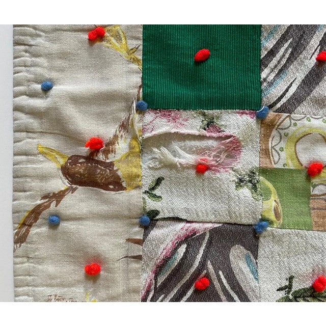 Vintage Handmade Patchwork Quilt For Sale - Image 4 of 9