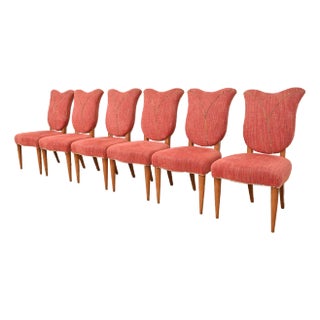Gilbert Rohde Style Art Deco Tulip Form Dining Chairs, Set of Six For Sale