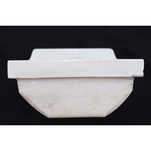 White Vintage Recessed White Ceramic Fairfacts Co. Bathroom Soap Dish For Sale - Image 8 of 11