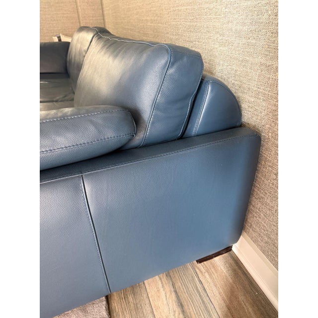 Long Roche Bobois Leather Sofa For Sale - Image 9 of 11