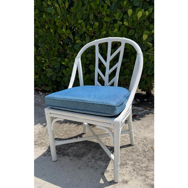 Vintage McGuire Painted Rattan Chippendale Chair For Sale In Naples, FL - Image 6 of 12