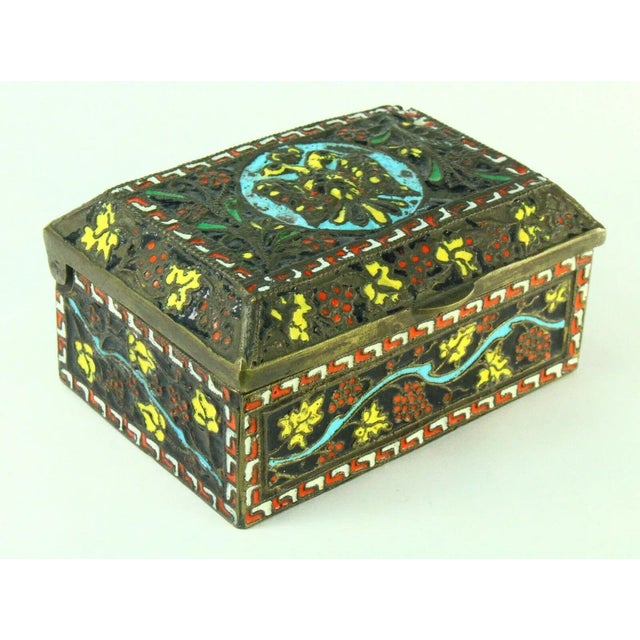 19th Century 1800's Greek Celled Constantinople Patriarchate Enamel Bronze Box For Sale - Image 5 of 13