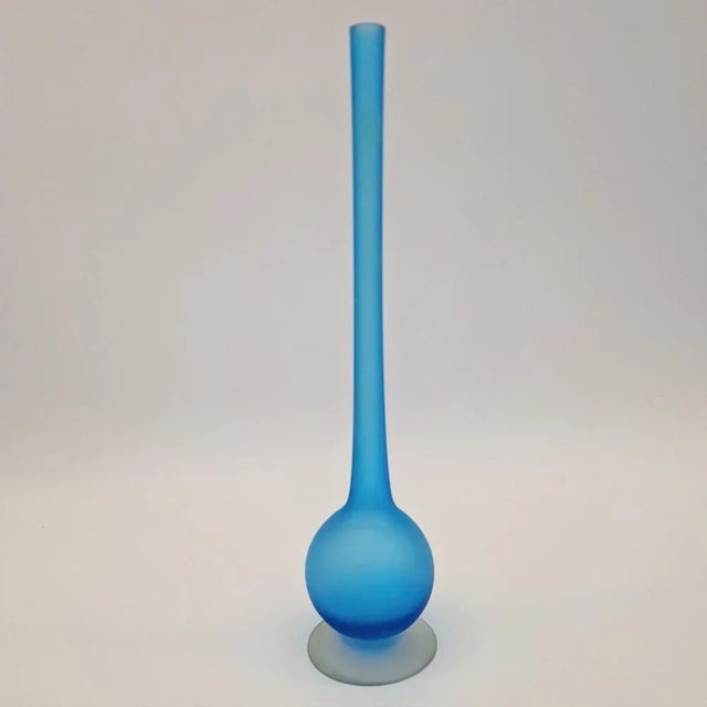 Blue Glazed Vase by Carlo Moretti for Rosenthal Netter, 1950s For Sale - Image 4 of 6