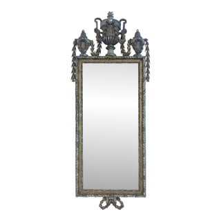 Silvered and Giltwood Swedish Neoclassical Mirror with Original Glass For Sale